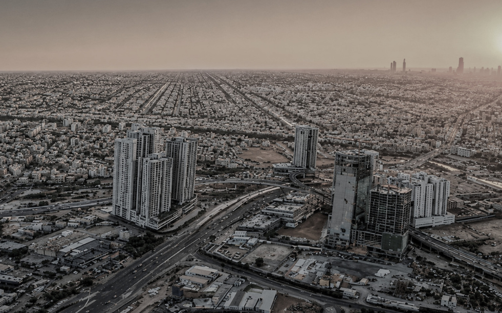 dha skyline karachi black and white